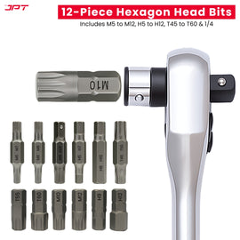 Buy the JPT 34-in-1 Multi-Functional Ratchet Handle Set and get 12 hexagon head bits, 20 screwdriver bits, and an adapter — all at the best price. Buy Now
