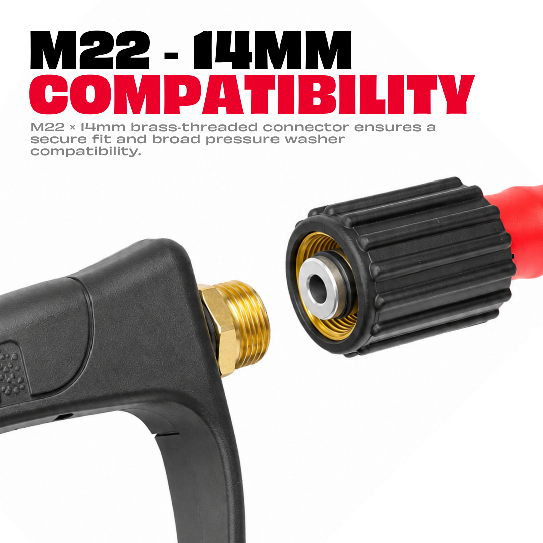 JPT Heavy Duty Universal High Pressure Water Gun | Max. 300 Bar Power | Max. 4350 PSI Pressure | Adjustable Nozzle | Compatible with Most Pressure Washer Brands