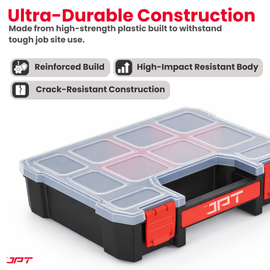 Buy JPT Ultra Heavy Duty Tool Organizer Small to stay organized on every job with this organizer featuring 10 compartments and 6 removable dividers. Buy Now