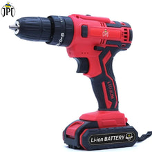 JPT Heavy Duty 21-volt Impact Cordless Drill Machine | 28 Nm Torque | 1350 RPM Speed | 3/8-Inch Keyless Chuck | 25+3 Setting Modes | 2 Speed Modes | 2000mAh Battery | Fast Charger ( RENEWED )