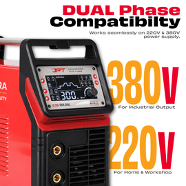 JPT True Output 300A Industrial Welding Machine | Ultra Heavy Duty MMA Inverter with 220V/380V Dual Voltage | Long Running Performance, Lift TIG, VRD, Digital Control