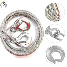 JPT Heavy Duty Steel Winch Cable, 3/8 x 13ft Wire Rope with Hook, 11,023 lb Breaking Strength - Ideal for Tow Trucks, Rollbacks, Cranes, and Wreckers (Silver)