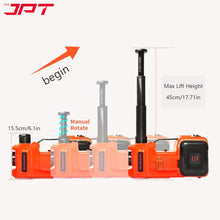 JPT 12V DC எலக்ட்ரிக் ஹைட்ராலிக் ஃப்ளோர் ஜாக் டயர் இன்ஃப்ளேட்டர் பம்ப் மற்றும் எல்இடி ஃப்ளாஷ்லைட் 3 இன் 1 செட் எலக்ட்ரிக் இம்பாக்ட் ரெஞ்ச்