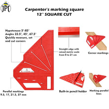 Buy now the JPT multi-angle measuring carpenter square, featuring solid build quality, outstanding precision, innovative features, and versatility like no other.