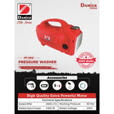 Shop Damier PP-2916 domestic pressure washer, featuring a 2300-watt motor, Max. 90 Bar pressure, 390 L/H water flow, 100% copper motor, and much more.