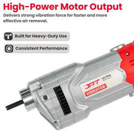 Buy JPT ultra heavy-duty 1500W electric concrete vibrator with copper winding motor & 4200 RPM speed. Ideal for RCC slabs, columns & heavy construction work.