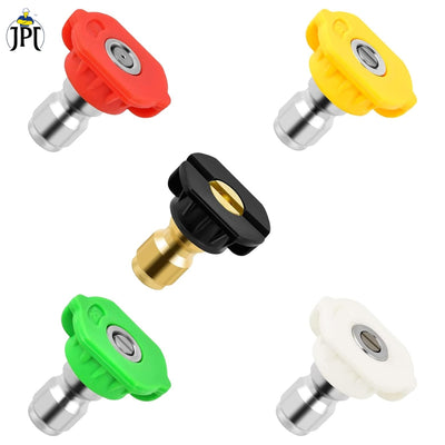 JPT 5 Piece Multiple Degrees 1/4-Inch Quick Connect Universal Pressure Washer Nozzle Tips