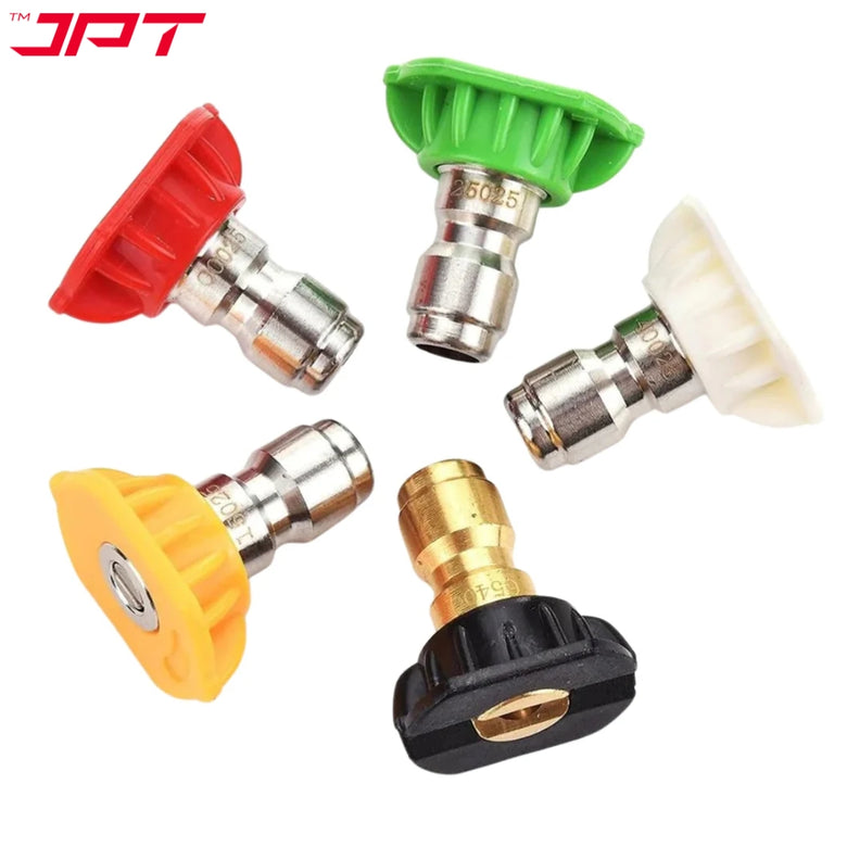 JPT 5-Piece 1/4-Inch Quick Connect Universal Pressure Washer Nozzle Tips with Multiple Degrees