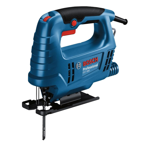 BOSCH GST 680 Corded Electric Jigsaw | 500W Motor | Stroke rate at No Load- 800-3100 spm | Cutting Depth 68mm | Lightweight & Portable | 1 Wood Blade & 1 Allen Key Included