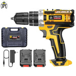 Buy now for the compact and powerful JPT 21-volt portable cordless drill machine, featuring 25Nm torque, 3500rpm, 3 mode setting, 1500mAh battery, and fast charge.