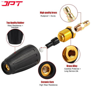 JPT Pressure Washer Turbo Nozzle | 360° Rotating Spray Turbo | 4000 PSI Pressure with 4.0 GPM | 1/4-Inch Quick Connector for Cleaning Brick, Concrete, and Vinyl Surfaces