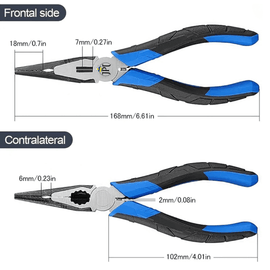 JPT 8-Inch Long Heavy Duty Nose Plier With Hard Carbon Steel Jaws And Comfort Grip Handles | Long Nose Cutting Pliers for AC Wiring, Cutting, And Gripping