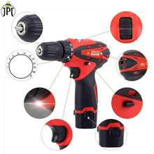 JPT 12V Powerful Cordless Drill Machine | 1350 RPM Speed | 18N.M Torque | 10MM Chuck | 2 Speed Gear | 1500mAh Battery | RENEWED