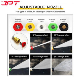 Buy now the JPT combo of five multi-degree pressure washer nozzle tips with 1/4-inch quick connectpressure washer adapter (compatible with bosch) at best price.