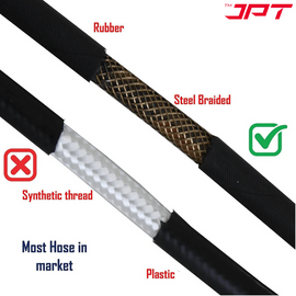 Buy the JPT heavy-duty 8-metre pressure washer hose pipe, featuring superior quality build, universal fitting, kink resistant, compatible with many brands.