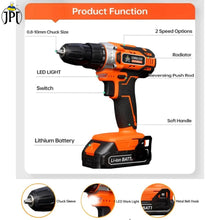 JPT Pro Plus Series 21-volt Cordless Drill Machine | 48Nm Torque | 2000 RPM Speed | 18+1 Clutch Setting | 10mm Keyless Chuck | LED Light | 2000mAh Li-Ion Battery | Fast Charger | 6 Months Warranty