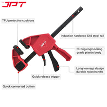 JPT Pro Series 21-Inch Quick Grip Clamps for Woodworking, One-Handed Wood Clamps with Quick-Release Trigger, Heavy-Duty Spreader Clamps Set, 74KG (165 lbs) Holding Capacity