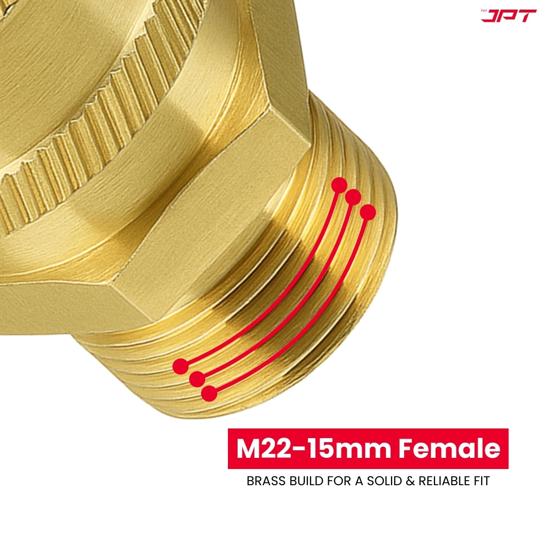JPT Heavy-Duty Quick Connect Pressure Washer Hose Adapter Set |  M22-15mm to 3/8