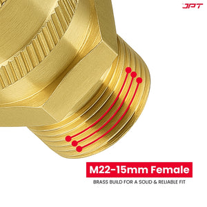 JPT Heavy-Duty Quick Connect Pressure Washer Hose Adapter Set |  M22-15mm to 3/8