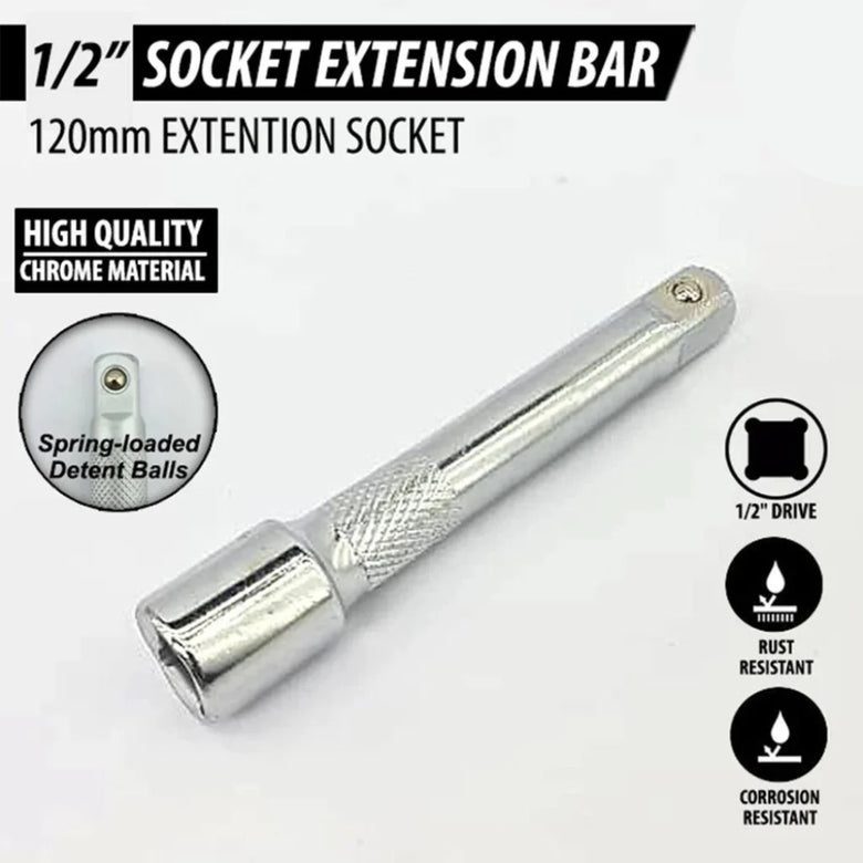 JPT 3-Piece 1/2-Inch Square Drive Socket Wrench Extension Bar Set for Narrow and Deep Spaces