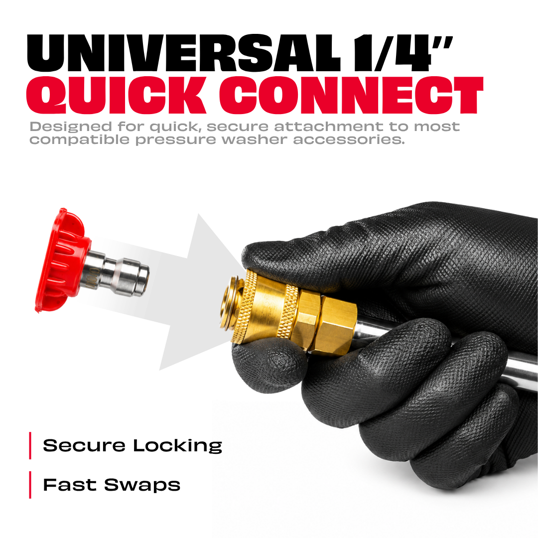 JPT 5-Piece 1/4-Inch Quick Connect Universal Pressure Washer Nozzle Tips with Multiple Degrees