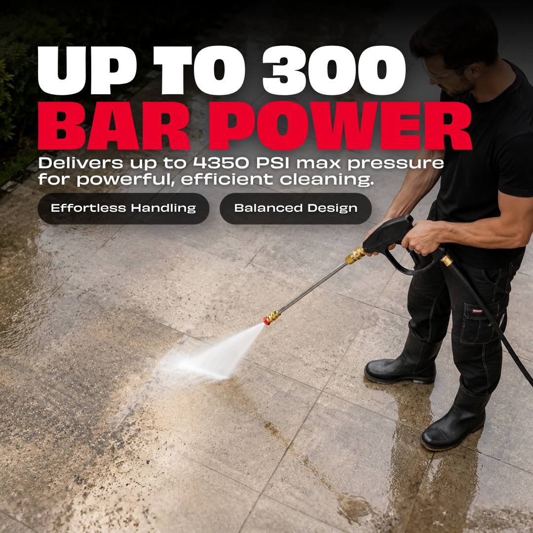 JPT Heavy Duty Universal High Pressure Water Gun | Max. 300 Bar Power | Max. 4350 PSI Pressure | Adjustable Nozzle | Compatible with Most Pressure Washer Brands