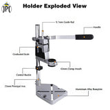 Buy now the JPT drill machine stand with a heavy cast iron base, adjustable collet (35-43mm), and 60mm drilling depth. Buy at best price online.
