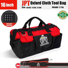 Buy now the JPT 16-inch heavy-duty waterproof tool bag, featuring Oxford cloth build, waterproof design, spacious 18-pockects, secure closure, and more. Buy Now