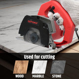 1050W 4"/110mm Heavy Duty Marble Cutter – Multipurpose Cutter Machine for Marble, Granite, Wood, Stone, Max Cut Depth Bevel and Depth Adjustable 34mm