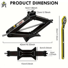 JPT Professional Folding Jack, Car Tire Replacement Tool, Jack with A Load-Bearing Capacity of 2 Tons, Used for Manual Scissor Jacks in Many Cars and RVs, Comes with A Long Handle Labor-Saving Wrench