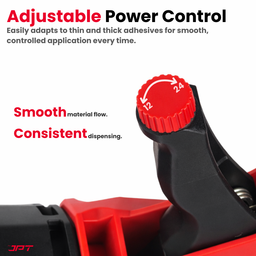 JPT Ultra Heavy-Duty Caulking Gun – 200KG High-Thrust Sealant Applicator with Adjustable Power Control, 360° Rotating Barrel, Anti-Drip & Quick-Release Trigger – Professional Silicone, Adhesive & Sealant Gun