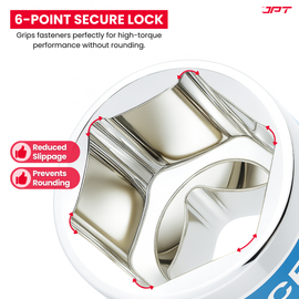 JPT 1/2" Drive 9+1 Piece Chrome Vanadium Socket Set with L-Spanner | Socket Set for Car & Bike | Goti Pana Set with Carry Box for Automobiles, Home & Garage DIY Repair