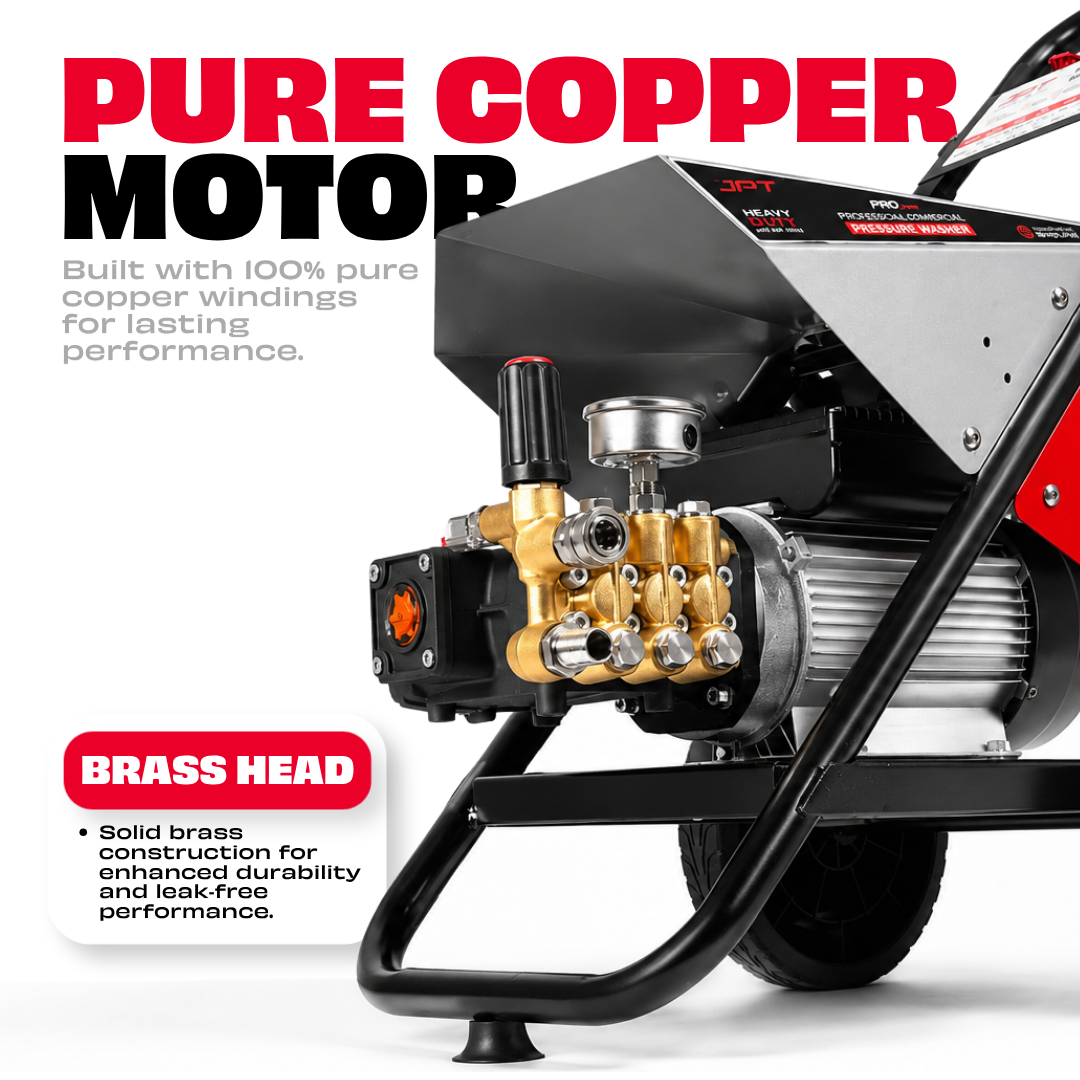 JPT Pro Series 4HPC Commerical High Pressure Washer | 3000W Powerful Motor | Max. 220 Bar Power | Max. 3200 PSI Pressure | 18 L/Min Water Flow | Best For Car Service Centers & Industrial Cleaning