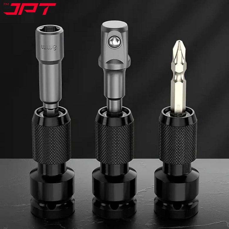 JPT 1/2-Inch Square Drive to 1/4-Inch Hex Socket Adapter | Impact wrench To Drill Machine Converter | Quick Release Chuck Converter for Impact Wrench