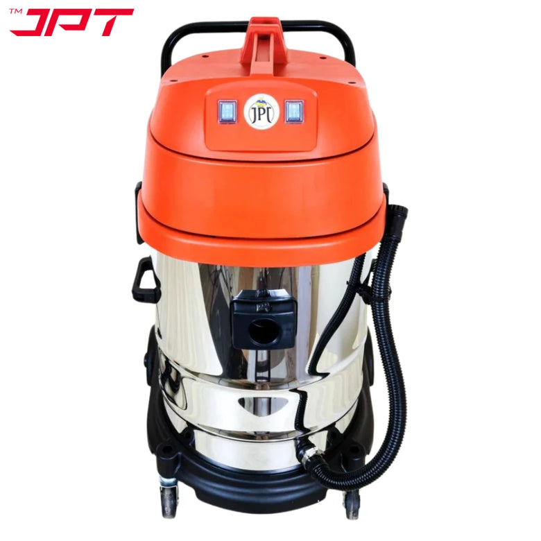 JPT KVC60 Ultra Heavy-Duty Wet and Dry Vacuum Cleaner | 2300-watt Double Motor | 22 kPa Suction Power | 60-Litre SS Tank | HEPA Filtration | Commercial Vacuum Cleaner for Home, Car, Industry Cleaning
