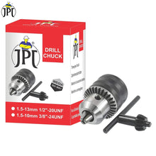 Get flawless drilling with JPT 13mm heavy-duty drill chuck with key and sds plus shank adapter. This set ensures secure bit holding and smooth operation. Buy Now