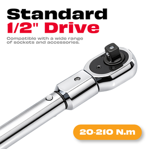 JPT Crowfoot Torque Wrench Set, 10-210 Nm, ±3% Accuracy | Quick-Change Heads • 1/2