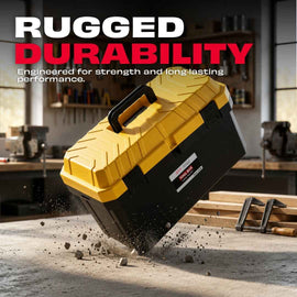 JPT 17-Inch Industrial-Grade Heavy-Duty Tool Box | Two Transparent Lids & One Removable Tray | Secure Tight Latch with Padlock Eye | Best for Electricians, Carpenters, Automobile Use & More