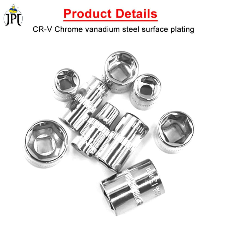 JPT Heavy Duty Professional 53-Piece Hand Tools Kit | Ratchet and Socket Wrench Sets | 53 in 1 Repair Tool for Cars, Motorcycles and Bicycles
