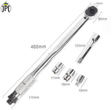 Buy JPT wrench ratchet spanner set now, which includes a ratchet spanner, an extension bar, and three sockets for easy opening and closing of bolts and nuts.