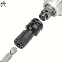 JPT Quick Release Impact Bit Holder, 1/2-Inch Square Drive to 1/4-Inch Hex Socket Adapter, Rapid Release Converter for Impact Wrench