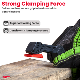 JPT 6-inch heavy duty spring clamp with 80mm wide jaw, high-tension steel spring and one-hand quick grip—ideal for woodworking, carpentry and DIY use. Buy Now