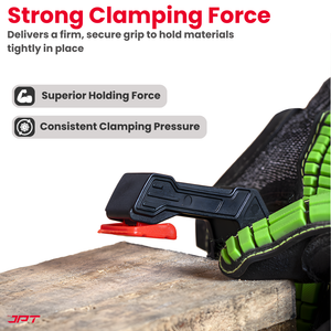 JPT 6-Inch Heavy Duty Spring Clamp | 80mm Wide Jaw, High-Tension Steel Spring | One-Hand Quick Grip, Non-Slip Pads | Woodworking, Carpentry & DIY Clamp