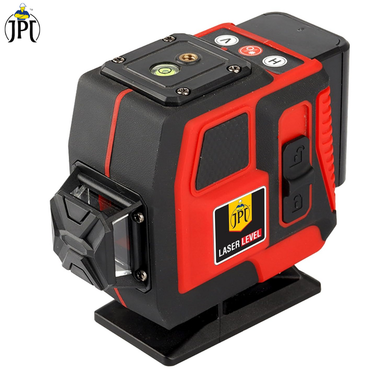 JPT 360° 3D Self-Leveling Laser Level with Mini Tripod – High-Precision Cross Line Tool for Construction, Renovation, and Floor Tiling with Two 1500mAh Batteries, Fast Charger and Durable Case
