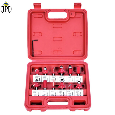 Grab the JPT 1/4" premium-quality 12-piece router bit set at the most affordable price in India. It comes with shank tungsten carbide tipped with plastic box.