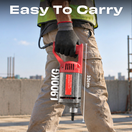 JPT Heavy Duty 1250-Watt Handheld Electric Concrete Vibrator Machine | 13000 Vibrations Per Minute | 1300 RPM Speed | 35mm Chuck | Copper Armature | 1.5m And 3m Vibrator Needles Included