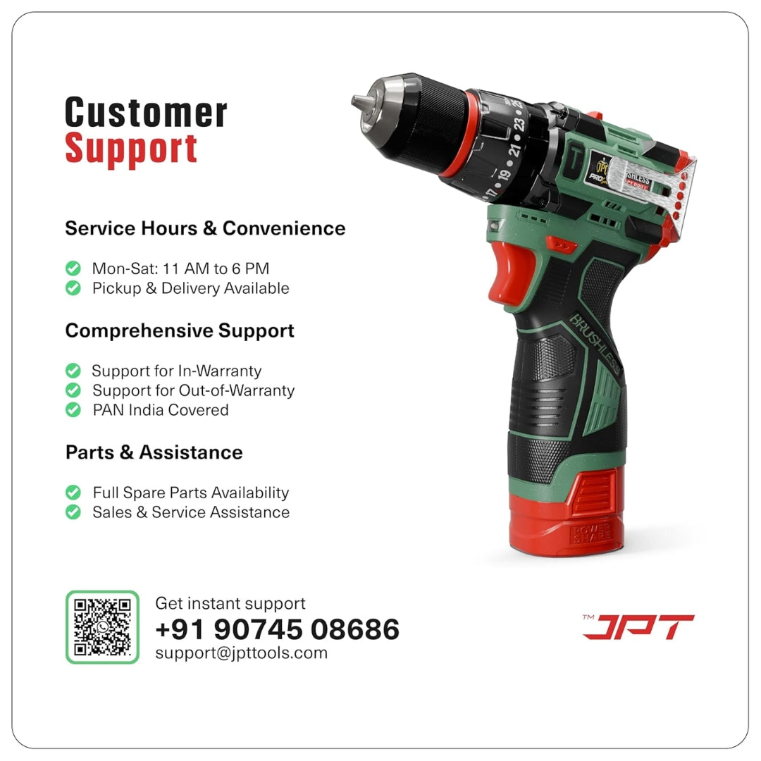 JPT Pro Series 18V Cordless Drill Machine | 70N.M Torque | 0-2150RPM Speed | 25+3 Gears | 2 Speed Modes | 3/8