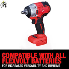 JPT 21-Volt Powerful Brushless Motor Cordless Impact Wrench | 550 Nm Torque | 4200 RPM Speed | 1/2-Inch Head Hex Shank | 3 Bright LED Lights | 𝐁𝐚𝐭𝐭𝐞𝐫𝐲 & 𝐂𝐡𝐚𝐫𝐠𝐞𝐫 𝐍𝐨𝐭 𝐈𝐧𝐜𝐥𝐮𝐝𝐞𝐝