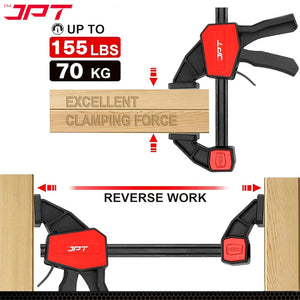 JPT Pro Series 30-Inch Quick Grip Bar Clamp for Woodworking, One-Handed Wood Clamp with Quick-Release Trigger, Heavy-Duty Spreader Clamps Set, 70KG (155 lbs) Holding Capacity