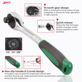 Buy now the professional chrome vanadium steel JPT 32-in-1 heavy-duty socket ratchet wrench set at the best price in India. Get best offer, deal, and discount.